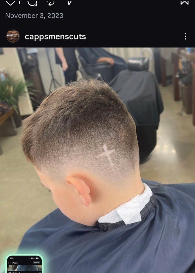 Cross design fade — Capps Mens Cuts